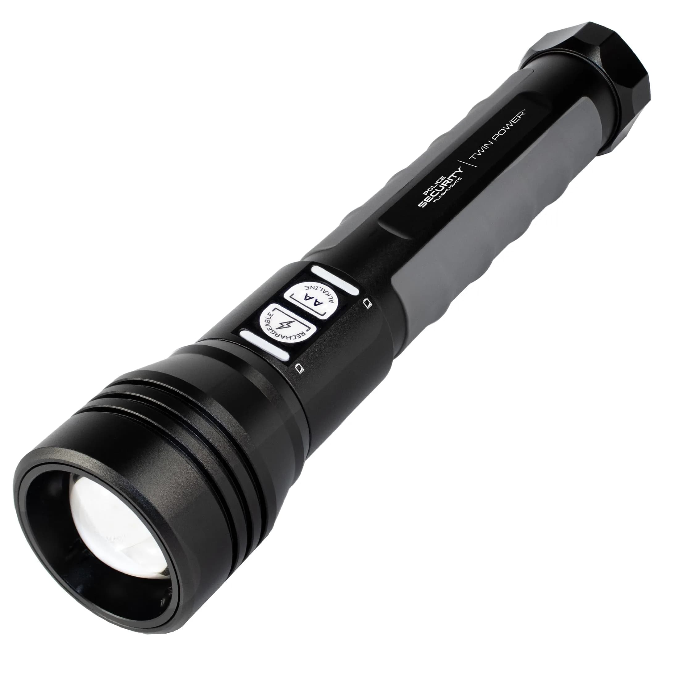 Police Security Twin Power 2000 Lumen LED Flashlight | Ultra-Bright Rechargeable, 13 Hr Runtime, Water & Impact Resistant - main product image