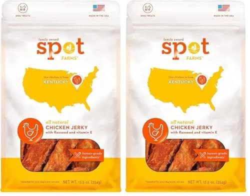 Spot Farms All Natural Human Grade Dog Treats Chicken Jerky 12.5oz | Omega 3 & Vitamin E Support thumbnail 1