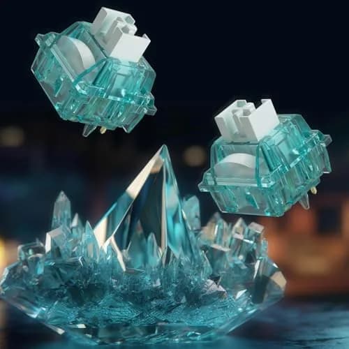 Akko Creamy Cyan Clicky Keyboard Switches (45pcs) | MX Style 5-Pin, 50gf, Pre-Lubed, LED Diffuser thumbnail 4