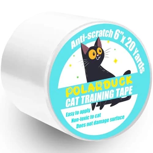 Polarduck Transparent Cat Scratch Tape 6 Inches x 20 Yards | Double-Sided Furniture Protector for Cats & Dogs thumbnail 1