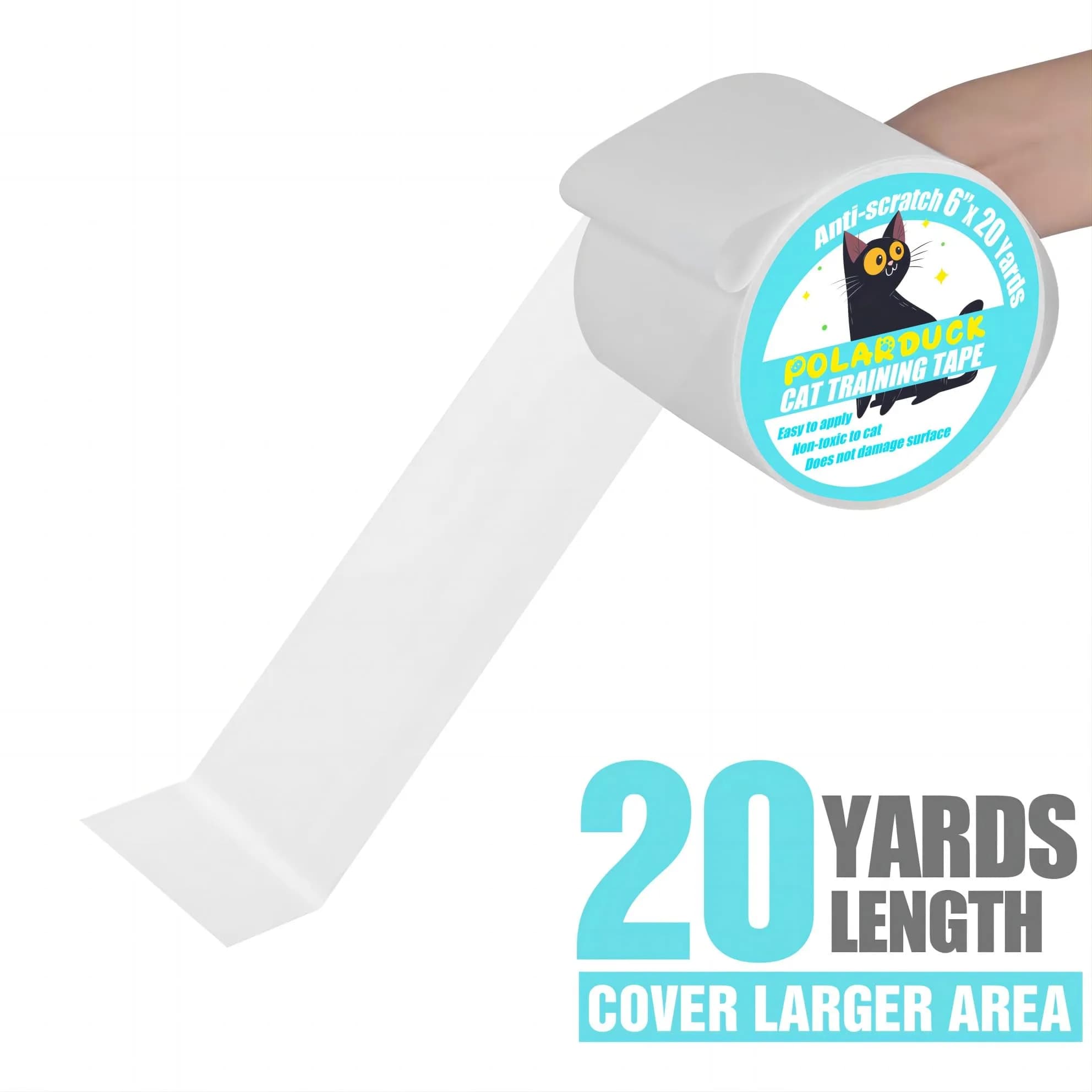 Polarduck Anti Cat Scratch Tape: 6 Inches X 20 Yards Transparent Double-Sided Furniture Protector - view 4