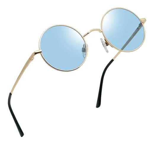 Joopin Small Round Sunglasses Metal Frame 46mm (1.81 in) | Polarized UV400 Protection thumbnail 1