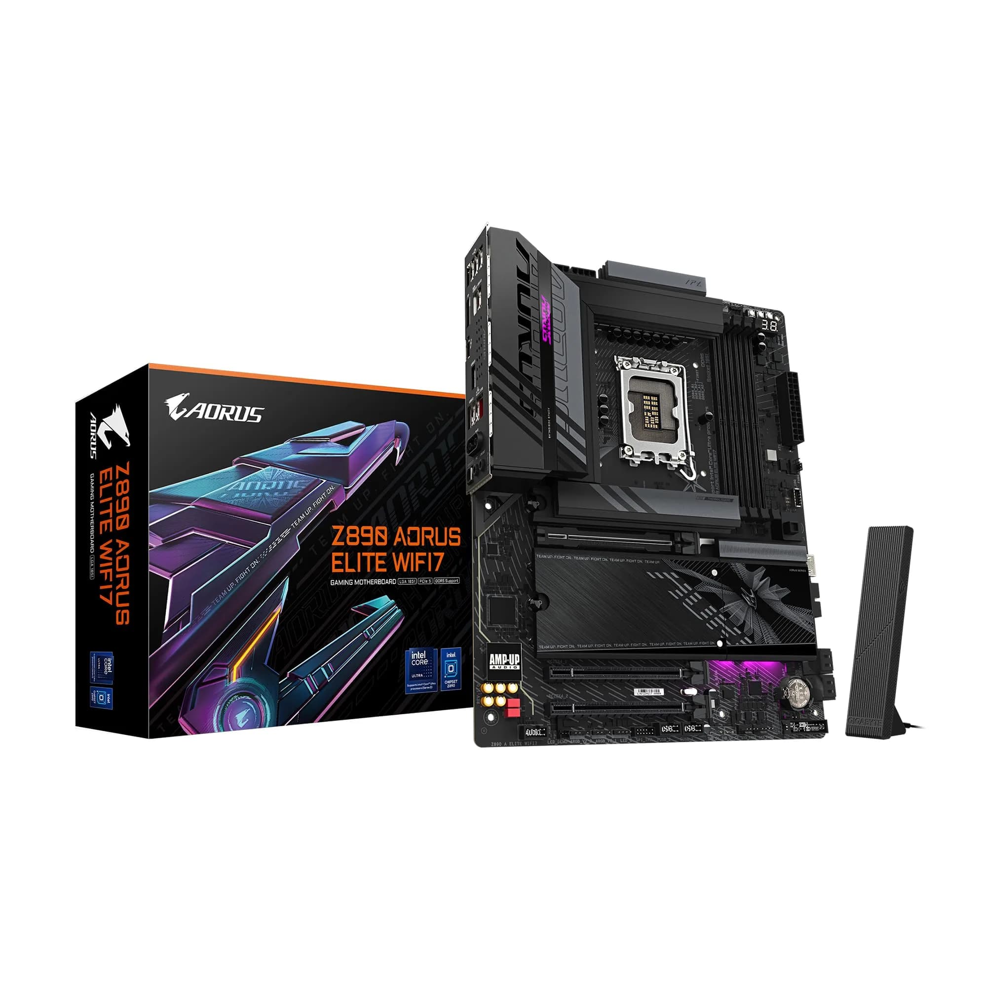 GIGABYTE Z890 AORUS Elite WIFI7 Motherboard ATX DDR5 PCIe 5.0 Thunderbolt 4 2.5GbE LAN | Supports Intel Ultra Core Series 2 — Black