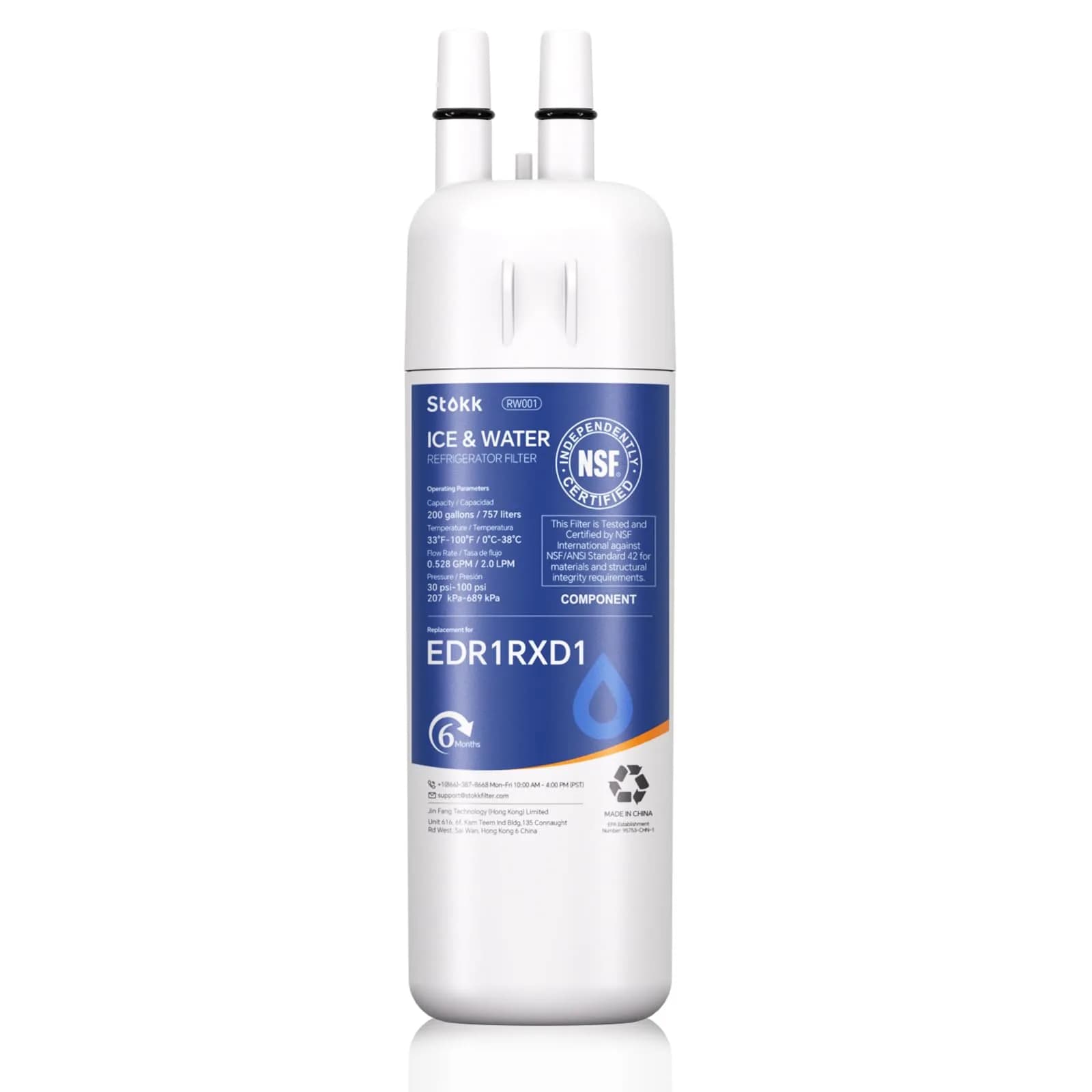 Stokk EDR1RXD1 Replacement Compatible with Everydrop Filter 1 | 1 Pack, BPA-Free, 200 Gallons Life — White