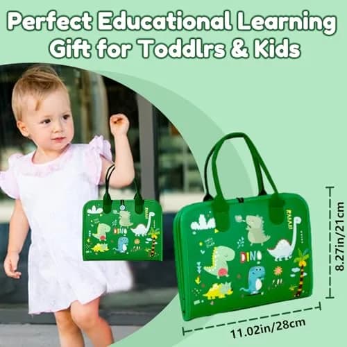 Qizfun Dinosaur Busy Board 22cm x 27.9cm (11 x 10.2 inches) | Montessori Learning Toy for Toddlers thumbnail 7