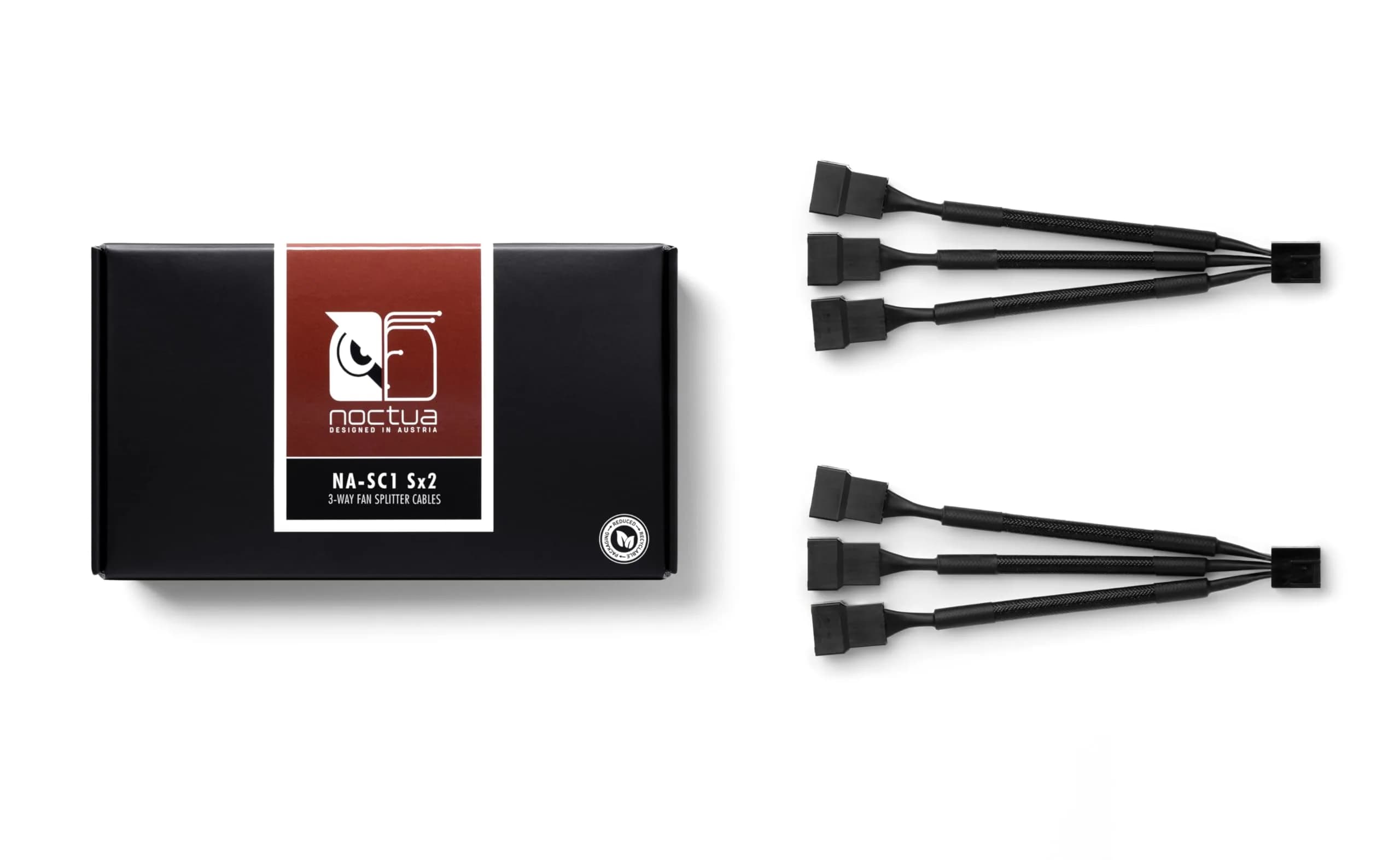 Noctua NA-SC1 Sx2, 3-Way PC Fan Splitter 13cm | Supports PWM & Voltage Control - main product image