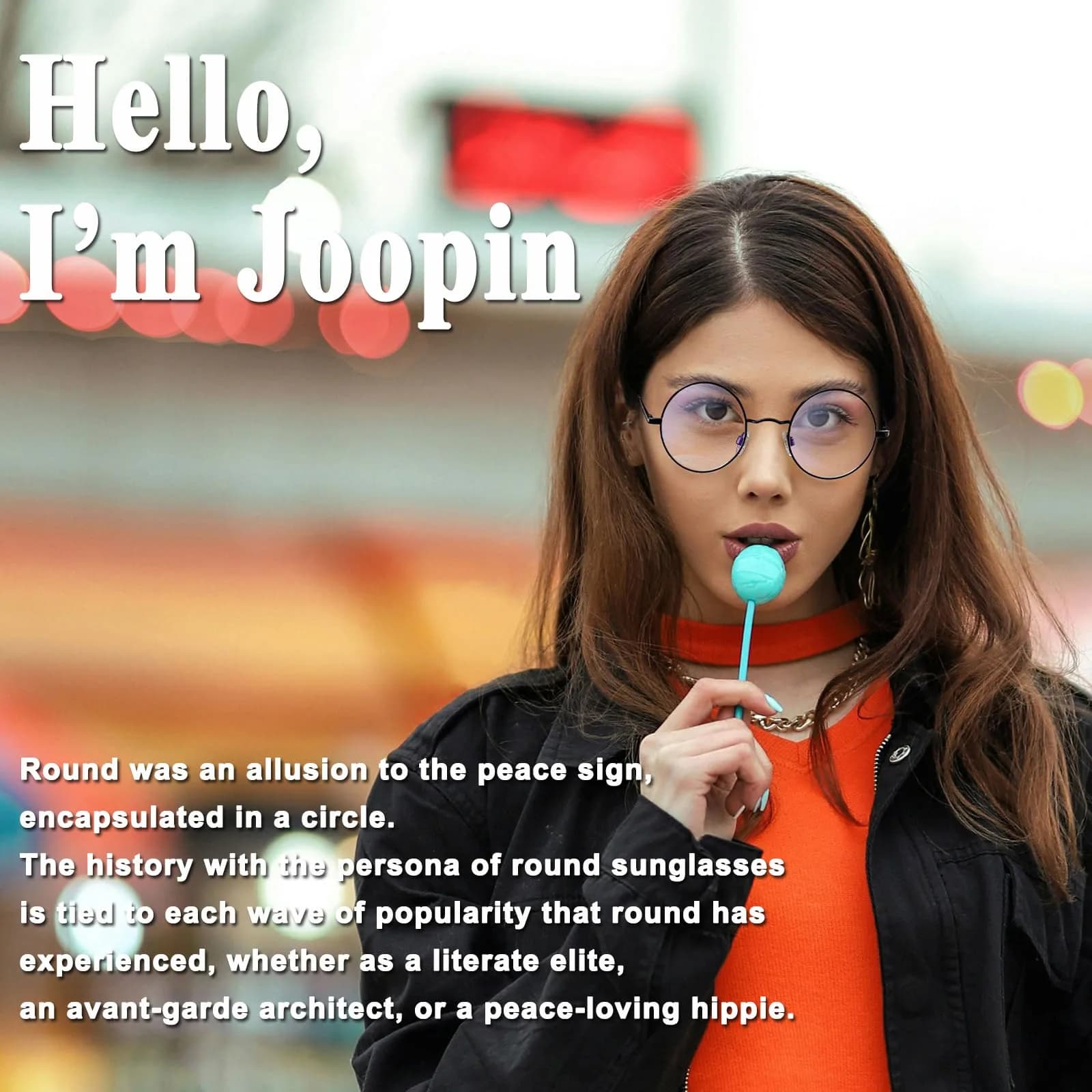 Joopin Black Clear Small Round Sunglasses with Metal Frame, Polarized UV400 Protection - view 2