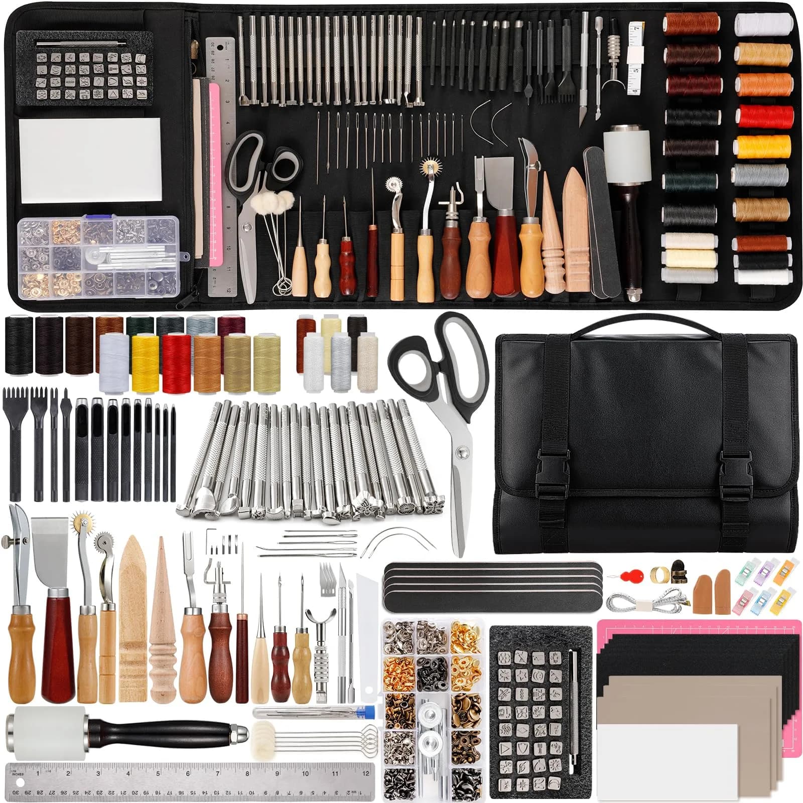 Nicpro Leather Tooling Kit 160PCS | Professional Leather Craft Tools & Storage Bag