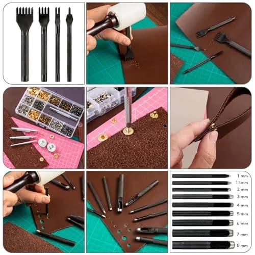 Nicpro Leather Tooling Kit 160PCS | Professional Leather Craft Tools & Storage Bag thumbnail 6