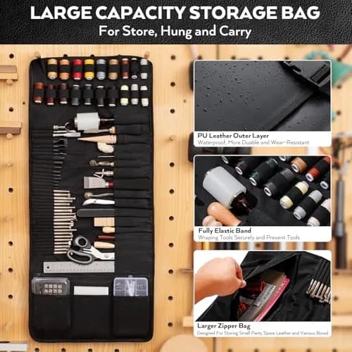 Nicpro Leather Tooling Kit 160PCS | Professional Leather Craft Tools & Storage Bag thumbnail 3