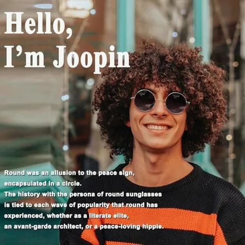 Joopin Small Round Sunglasses Circle Shades for Men Women Teens UV400 UV Protection (Silver Black) thumbnail 2