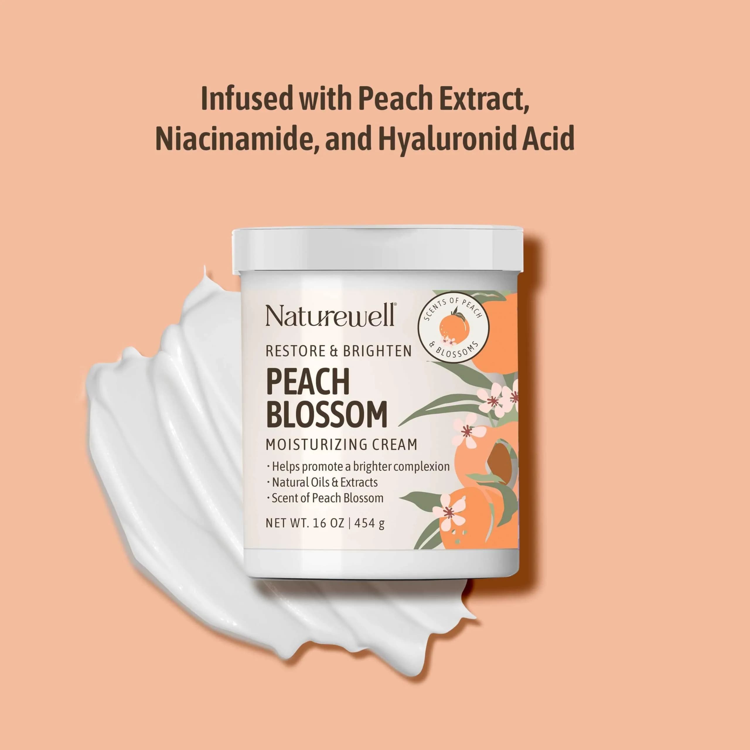 NATURE WELL Peach Blossom Restore & Brighten Moisturizing Cream 473ml (16 Oz) | Dermatologist-Tested for All Skin Types - view 5