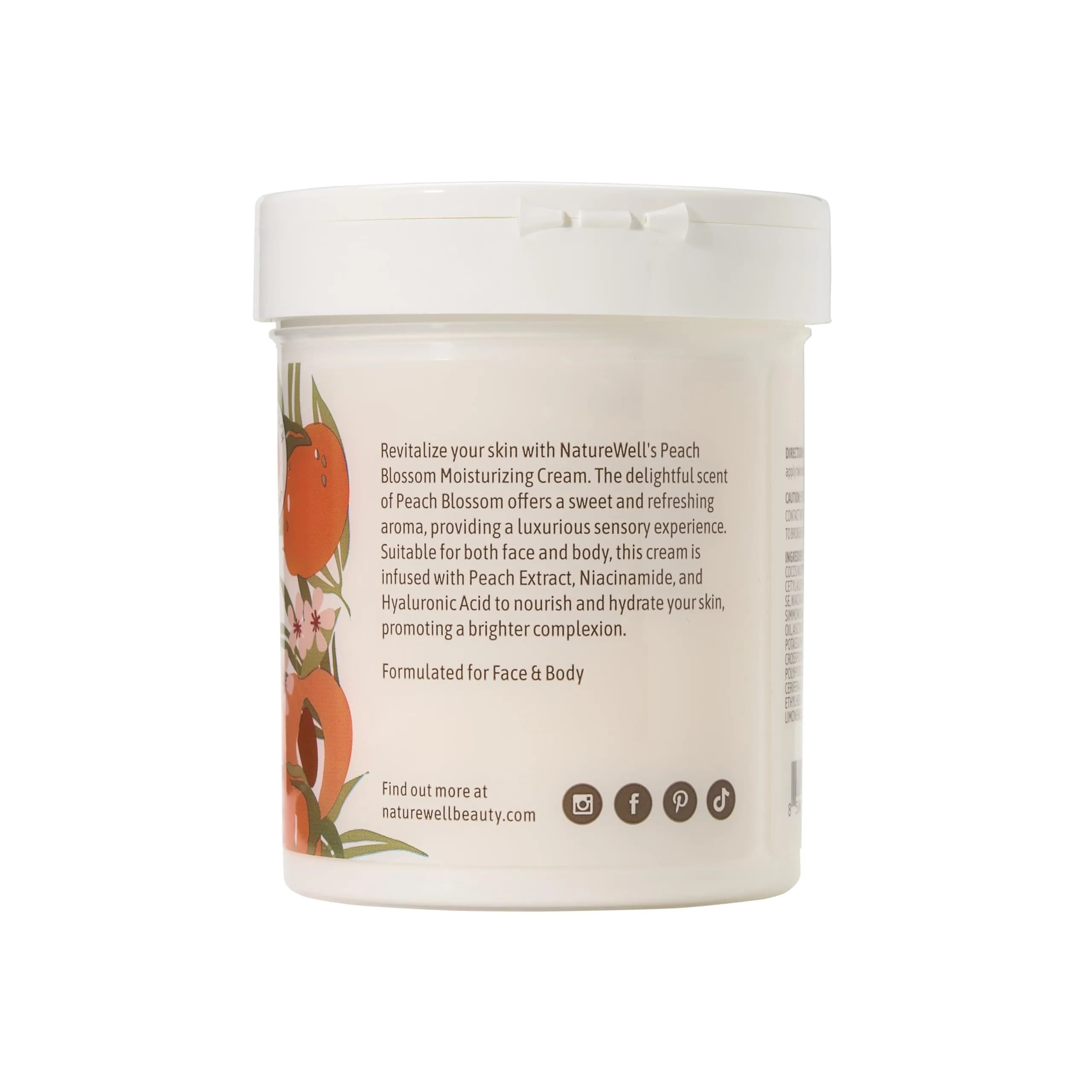 NATURE WELL Peach Blossom Restore & Brighten Moisturizing Cream 473ml (16 Oz) | Dermatologist-Tested for All Skin Types - view 3