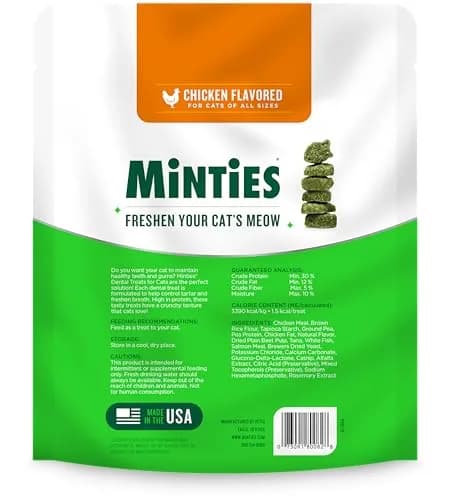 Minties Dental Treats for Cats, Chicken Flavored Cat Dental Treats, 10oz (283g) | Freshens Breath & Controls Tartar thumbnail 7