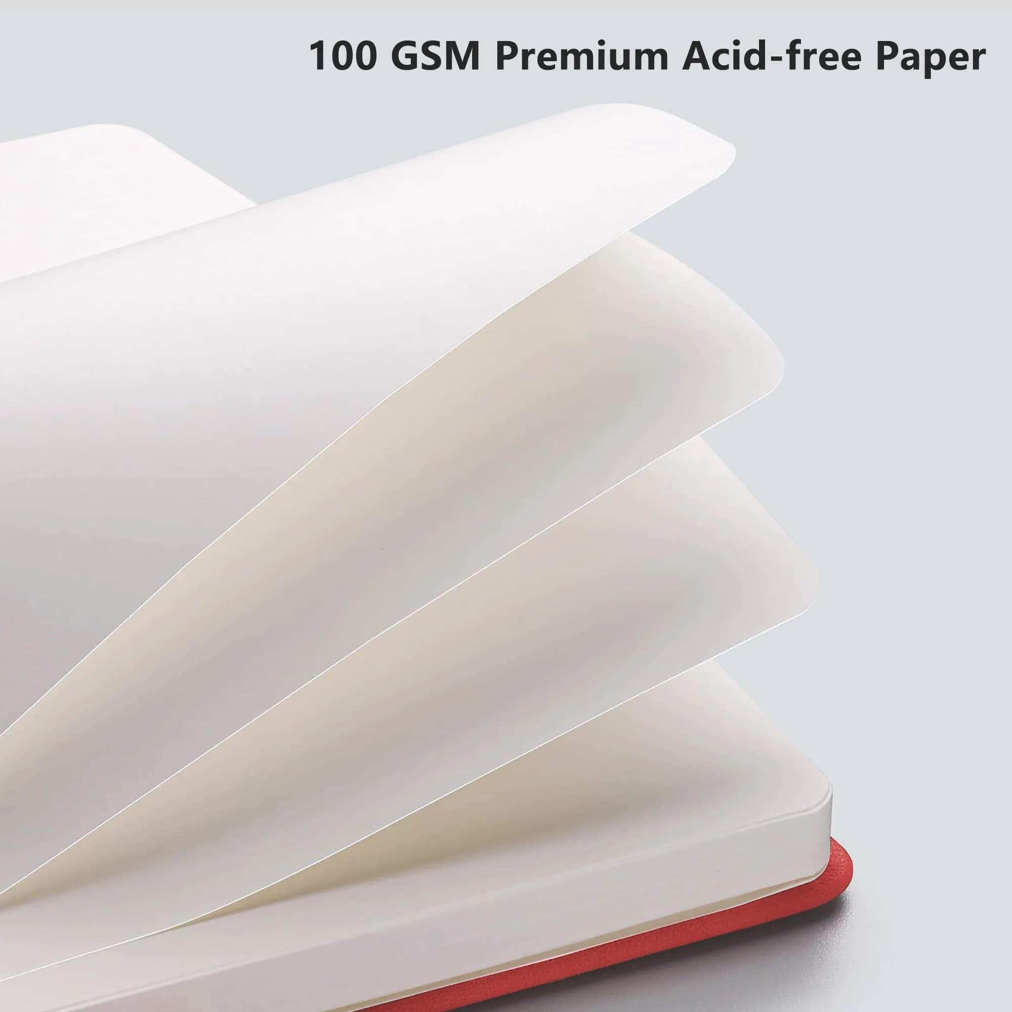 RETTACY Red Blank Journal Notebook A5 (5.7'' x 8.3'') | Acid-Free 100 GSM Paper - view 3