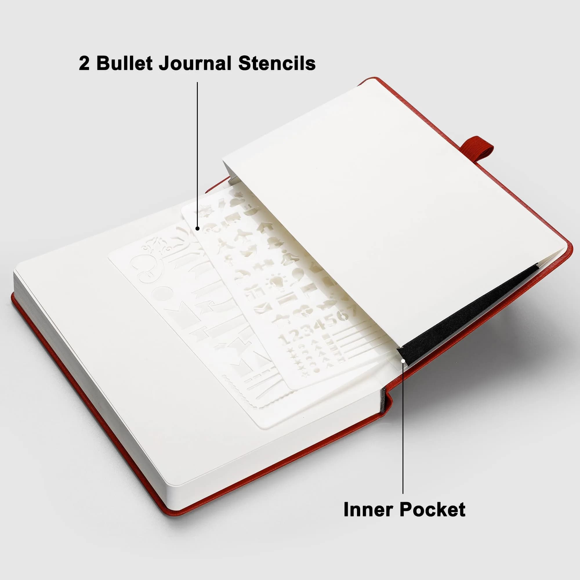 RETTACY Red Blank Journal Notebook A5 (5.7'' x 8.3'') | Acid-Free 100 GSM Paper - view 7