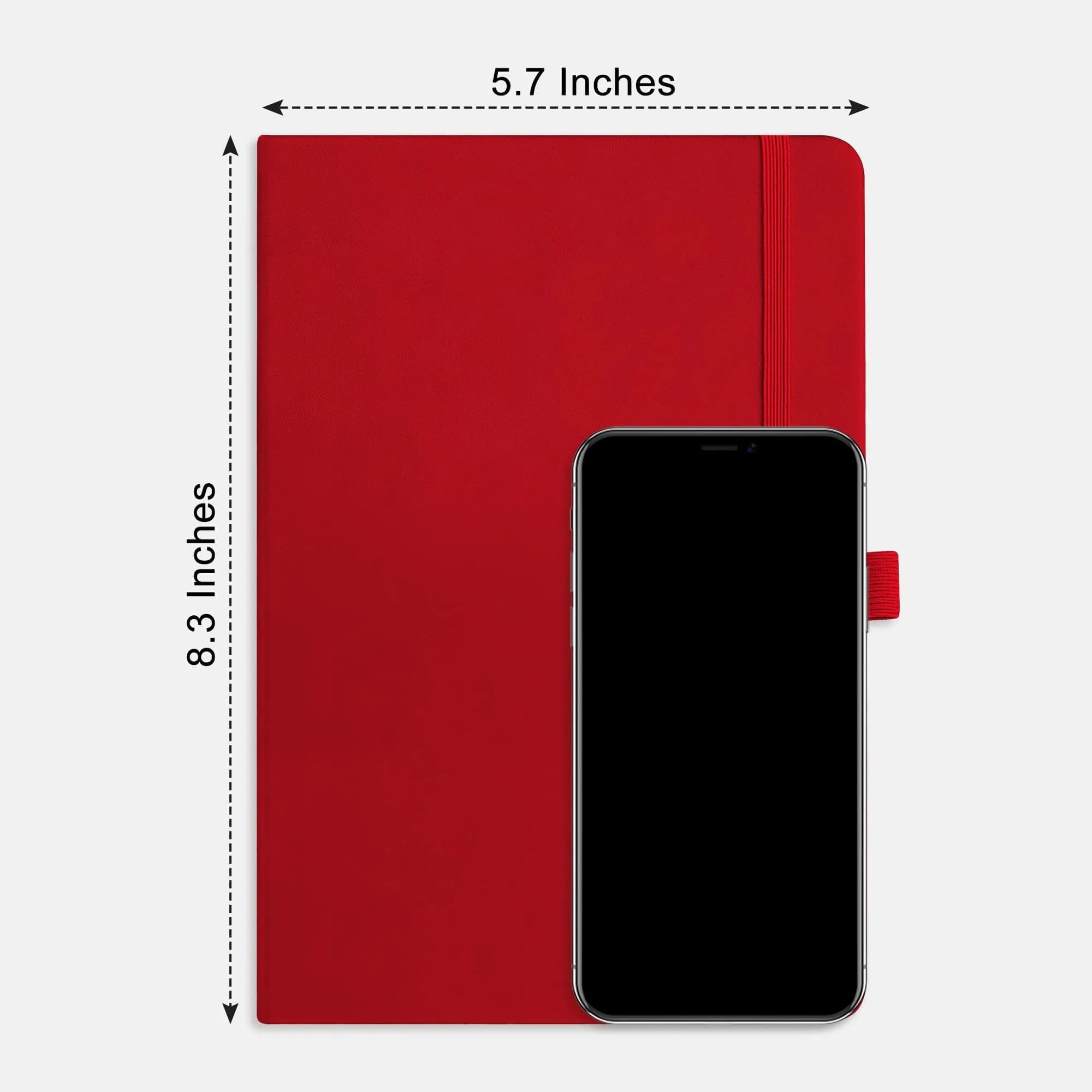 RETTACY Red Blank Journal Notebook A5 (5.7'' x 8.3'') | Acid-Free 100 GSM Paper - view 8