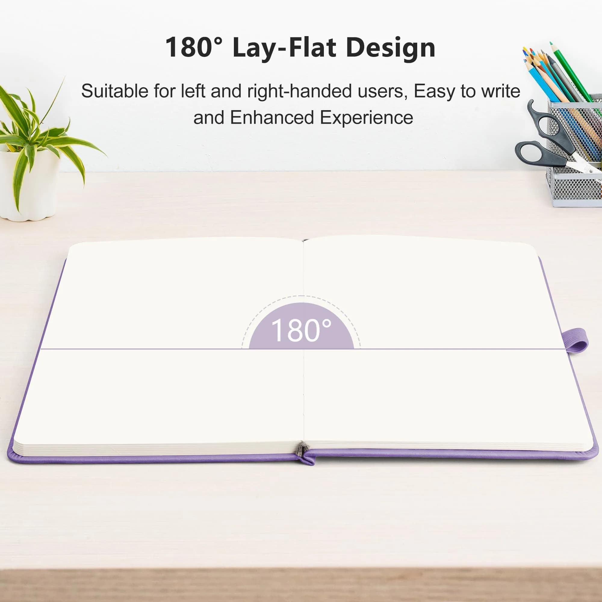 RETTACY Blank Journal Notebook A5 Purple 192 Pages | Acid-Free Paper for Smooth Writing - view 6