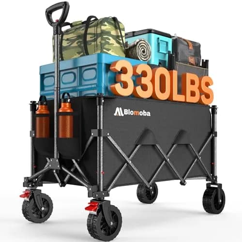Blomoba Heavy Duty Collapsible Wagon Cart 330lbs | Large Capacity, Easy Storage & Versatile Use thumbnail 1