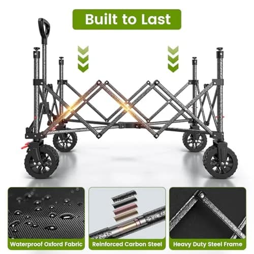 Blomoba Heavy Duty Collapsible Wagon Cart 330lbs | Large Capacity, Easy Storage & Versatile Use thumbnail 4