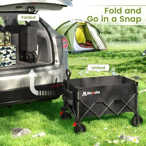 Blomoba Heavy Duty Collapsible Wagon Cart 330lbs | Large Capacity, Easy Storage & Versatile Use thumbnail 6