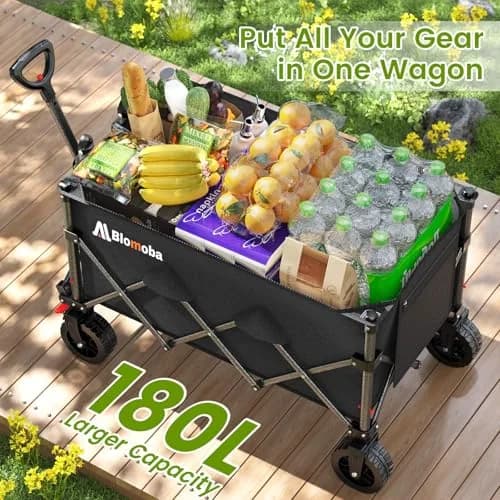 Blomoba Heavy Duty Collapsible Wagon Cart 330lbs | Large Capacity, Easy Storage & Versatile Use thumbnail 2