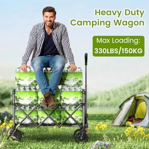 Blomoba Heavy Duty Collapsible Wagon Cart 330lbs | Large Capacity, Easy Storage & Versatile Use thumbnail 3