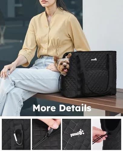 Pecute Dog Purse Carrier, Small Dog & Cat Tote Bag, Fits 5-9 lbs | Lightweight & Secure Travel Accessory thumbnail 8