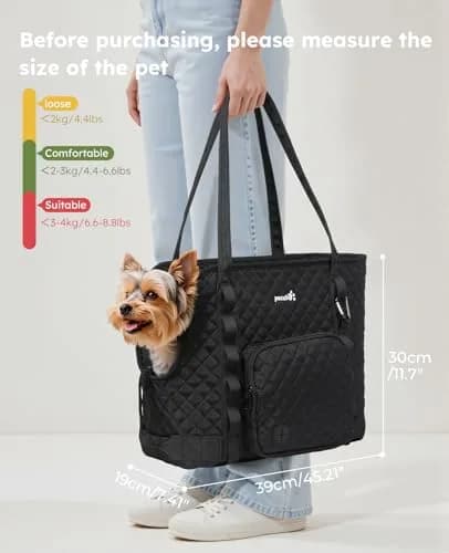 Pecute Dog Purse Carrier, Small Dog & Cat Tote Bag, Fits 5-9 lbs | Lightweight & Secure Travel Accessory thumbnail 2