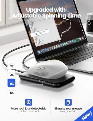 EAXBUX Ultra-Slim Mouse Jiggler 16mm | Adjustable Spinning Time & Random Movement for PC/Laptop thumbnail 2