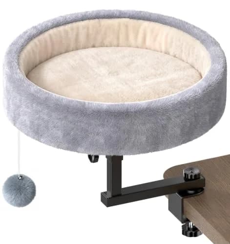 Chumajor Cat Desk Bed, 360° Rotating & Height Adjustable, Supports 50 lbs | Space-Saving Cat Workspace thumbnail 1