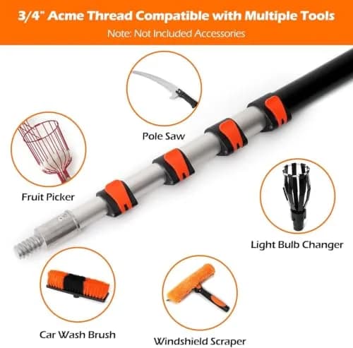 AgiiMan 26FT Reach Telescoping Pole | Aluminum Extension Rod for Painting & Cleaning, 5-20FT thumbnail 5