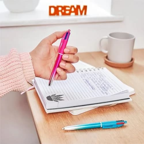 BIC 4 Color Retractable Ballpoint Pen 1.0 mm | Multicolor Smooth Gradient Design for School & Office thumbnail 7