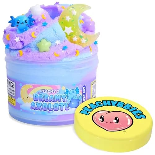 PEACHYBBIES Dreamy Axolotl Cloud Slime 207ml (7 oz) | Handmade USA Premium Scented Toy thumbnail 1