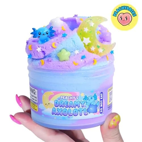 PEACHYBBIES Dreamy Axolotl Cloud Slime 207ml (7 oz) | Handmade USA Premium Scented Toy thumbnail 2