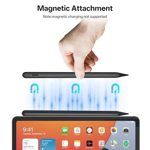 ANYQOO Active Stylus Pen for iPad 2018-2026 | Tilt Sensitivity, Palm Rejection, 20H Battery, Magnetic, Fast Charging thumbnail 5