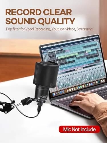 YOUSHARES AT2020 USB Microphone Pop Filter with 3-Layer Windscreen Mask Shield | Fits 35-50mm Mics thumbnail 5