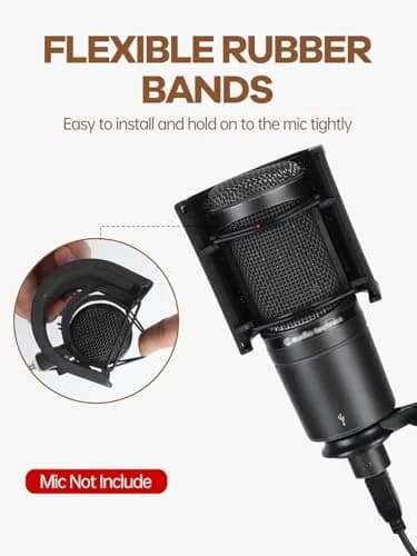 YOUSHARES AT2020 USB Microphone Pop Filter with 3-Layer Windscreen Mask Shield | Fits 35-50mm Mics thumbnail 6