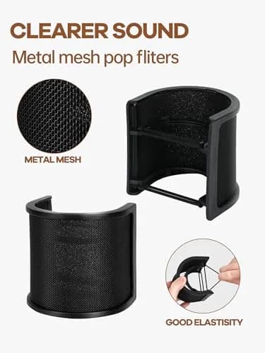 YOUSHARES AT2020 USB Microphone Pop Filter with 3-Layer Windscreen Mask Shield | Fits 35-50mm Mics thumbnail 3