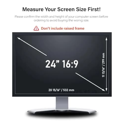 WELINC 24" 16:9 Privacy Screen Filter Anti-Glare Blue Light Protect | Frameless, Lightweight thumbnail 2