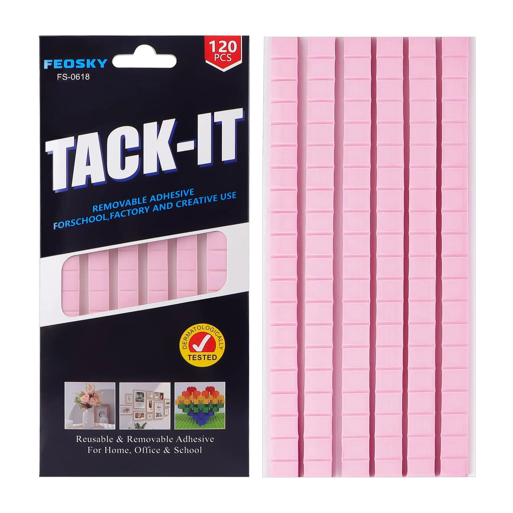Feosky Reusable Sticky Tack Putty for Walls, Crafts & Decor - 1 Pack, Pink - main product image
