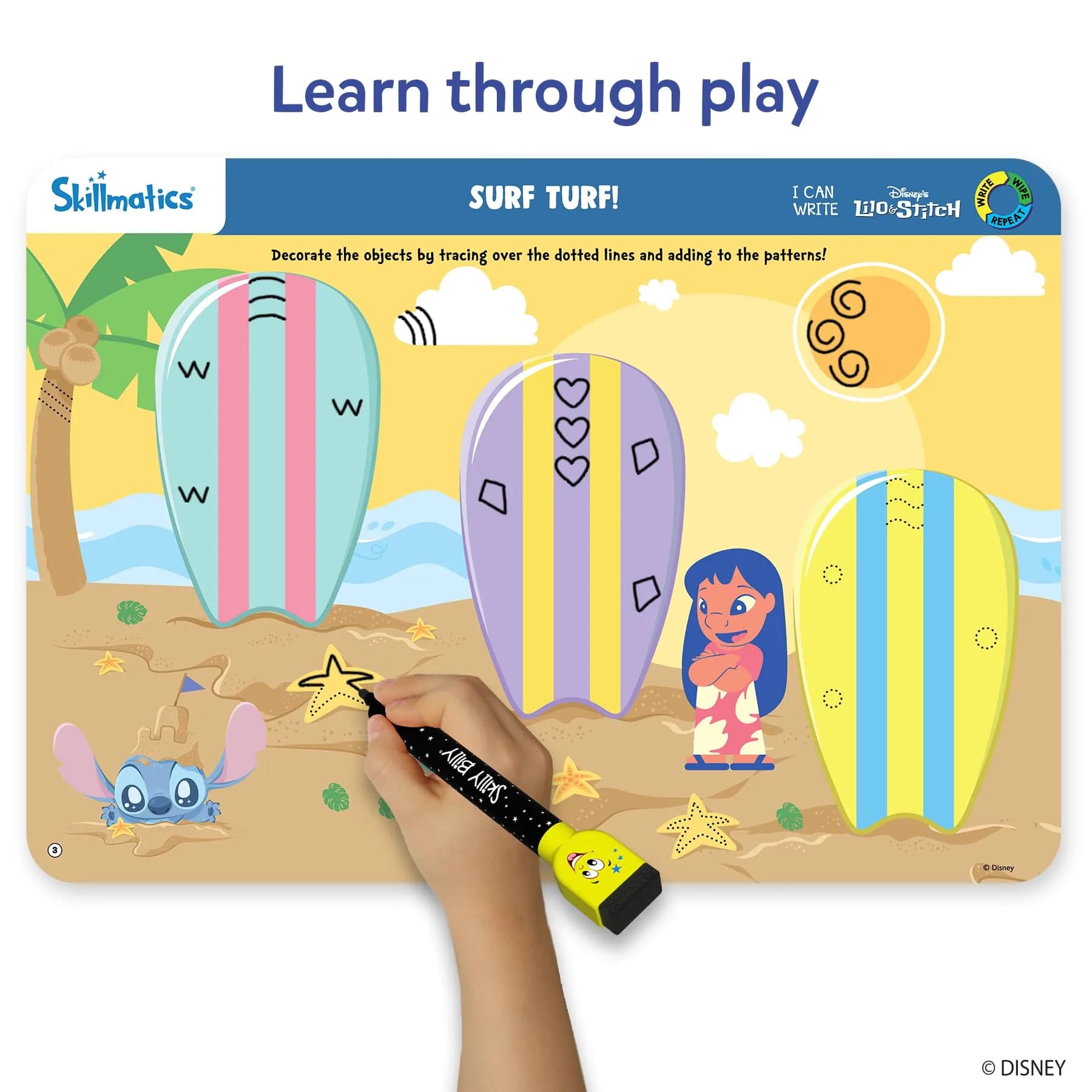 Skillmatics I Can Write Lilo & Stitch Reusable Preschool Learning Activity Mats Set | Educational Game for Kids Ages 3-6 - view 4