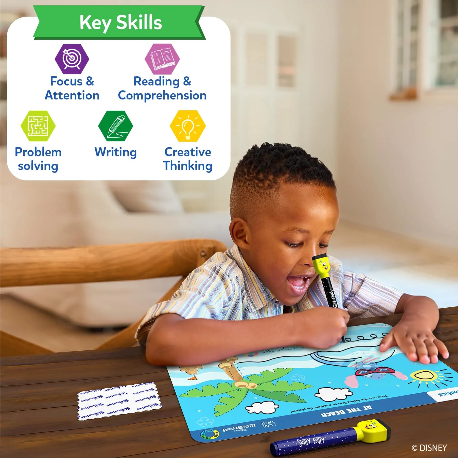 Skillmatics I Can Write Lilo & Stitch Reusable Preschool Learning Activity Mats Set | Educational Game for Kids Ages 3-6 - view 7