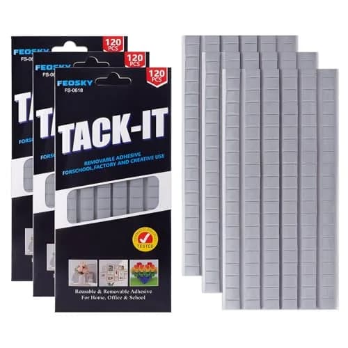 Feosky Adhesive Poster Sticky Tack Putty Grey 120 Pieces | Reusable Mounting Putty for Walls - main product image
