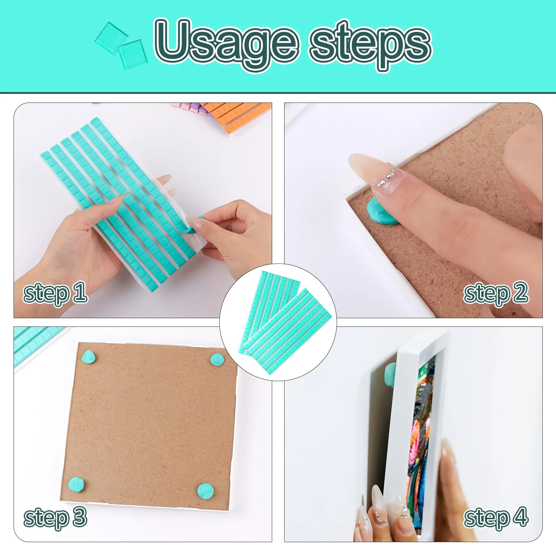 Feosky Adhesive Poster Sticky Tack Putty Grey 120 Pieces | Reusable Mounting Putty for Walls - view 5