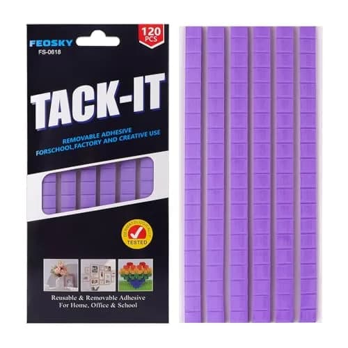 Feosky Purple Adhesive Poster Sticky Tack Putty 120PCS | Reusable Mounting Putty for Walls & Crafts thumbnail 1