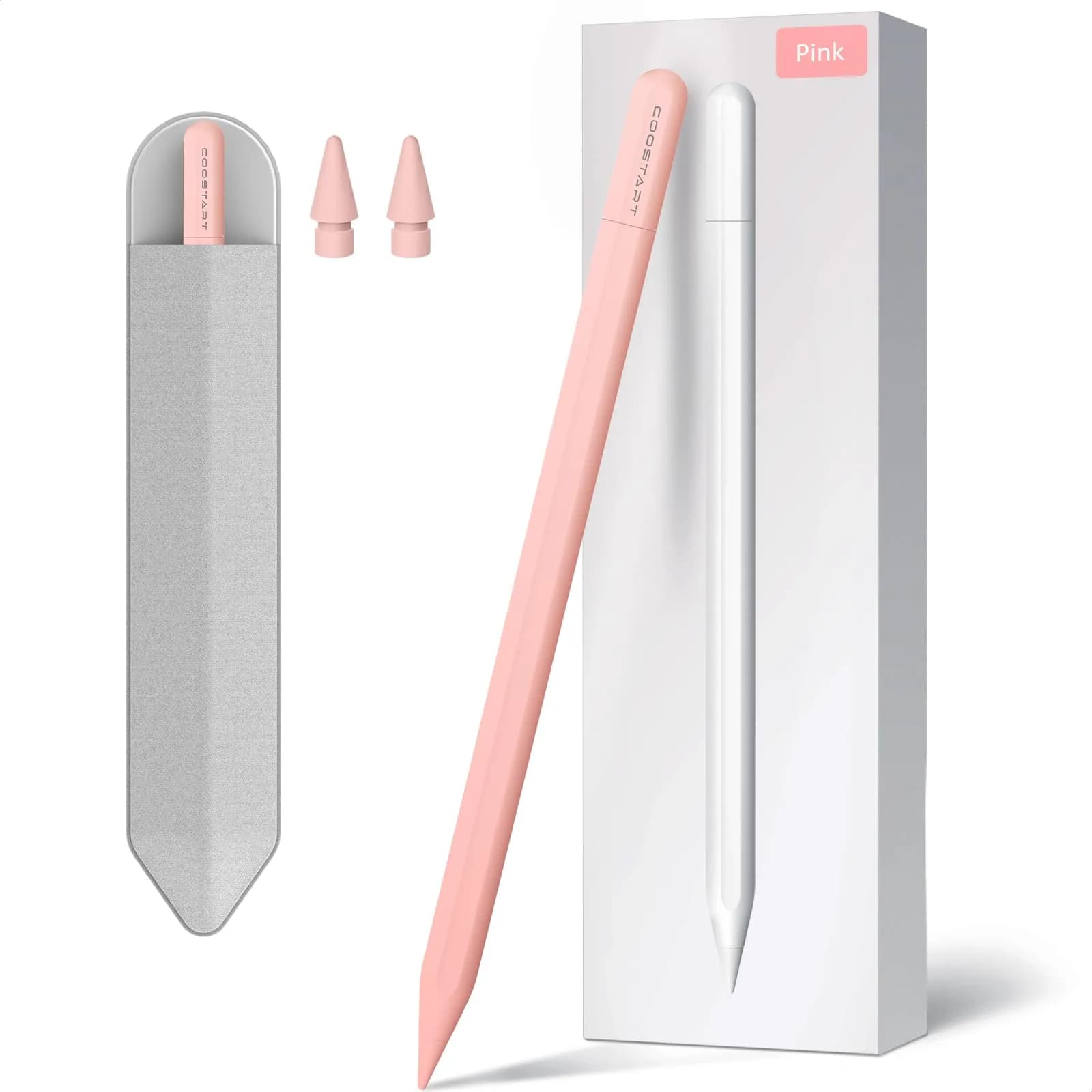 COOSTART Pink Stylus Pen for iPad 9th&10th Gen | Ultra Fast Charging, Precise & Durable (16.6cm * 0.9cm) — Pink
