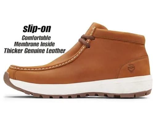 SUREWAY Men's Lightweight Chukka Boots with Moc Toe & Rubber Sole | 8.5 US (25.4 cm) thumbnail 2