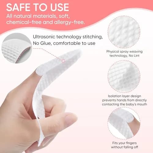 EASICUTI Baby Finger Toothbrush 40Pcs | Soft 3D Pearl Cotton Wipes for Infant Oral Care thumbnail 4