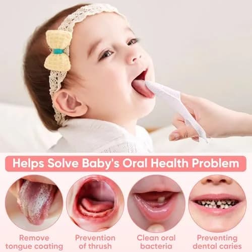 EASICUTI Baby Finger Toothbrush 40Pcs | Soft 3D Pearl Cotton Wipes for Infant Oral Care thumbnail 5